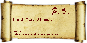 Pagács Vilmos névjegykártya